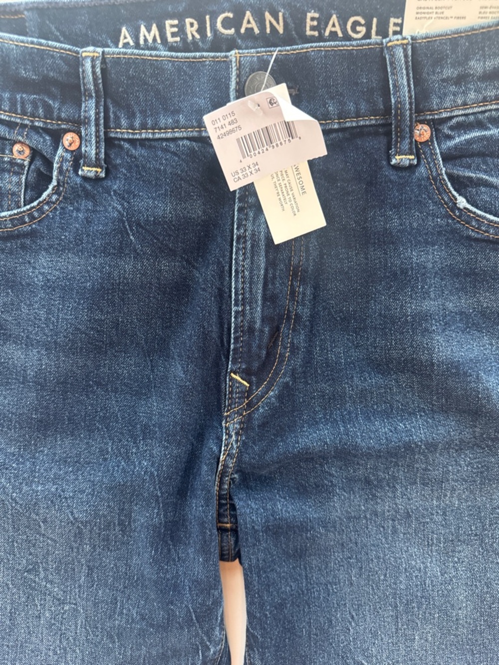 American Eagle Outfitters Men’s Dark Blue Bootcut Jeans - Picture 3 of 5